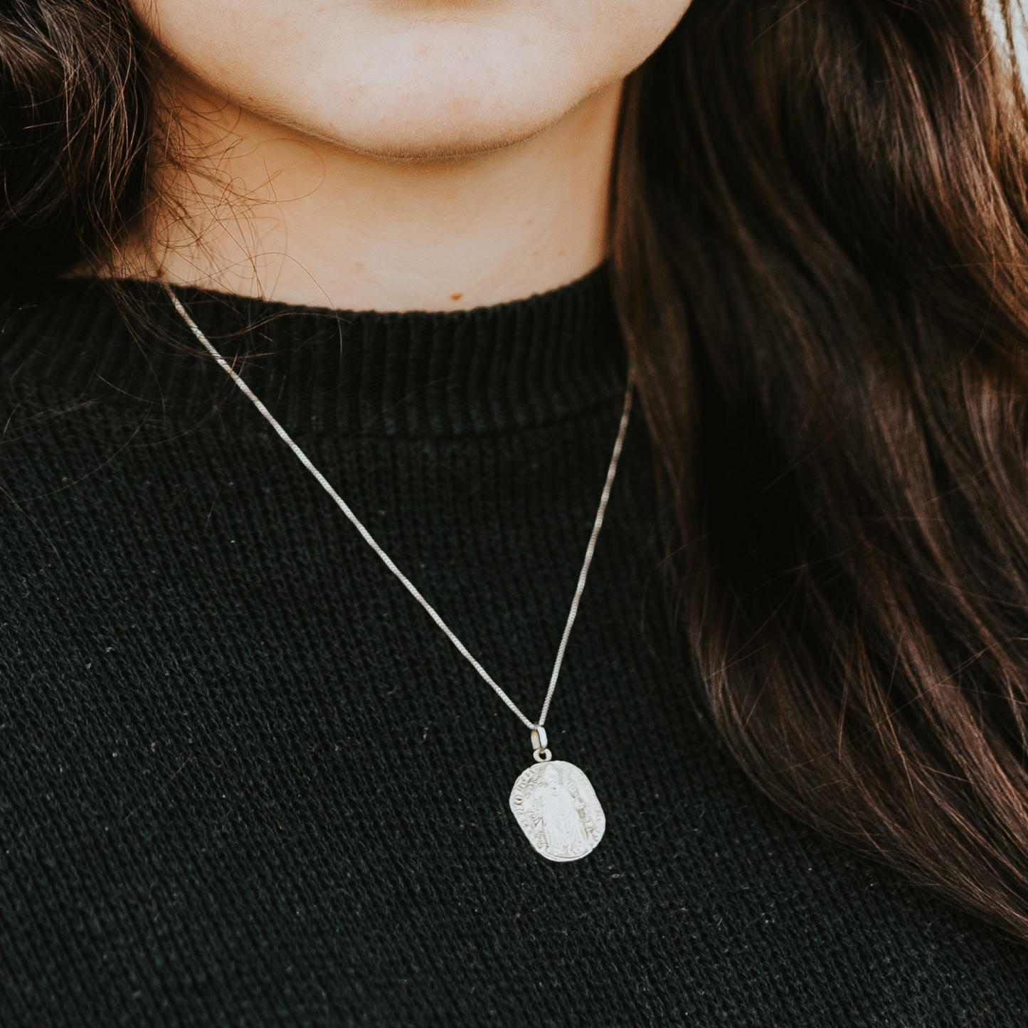 Stamped Silver Pendant